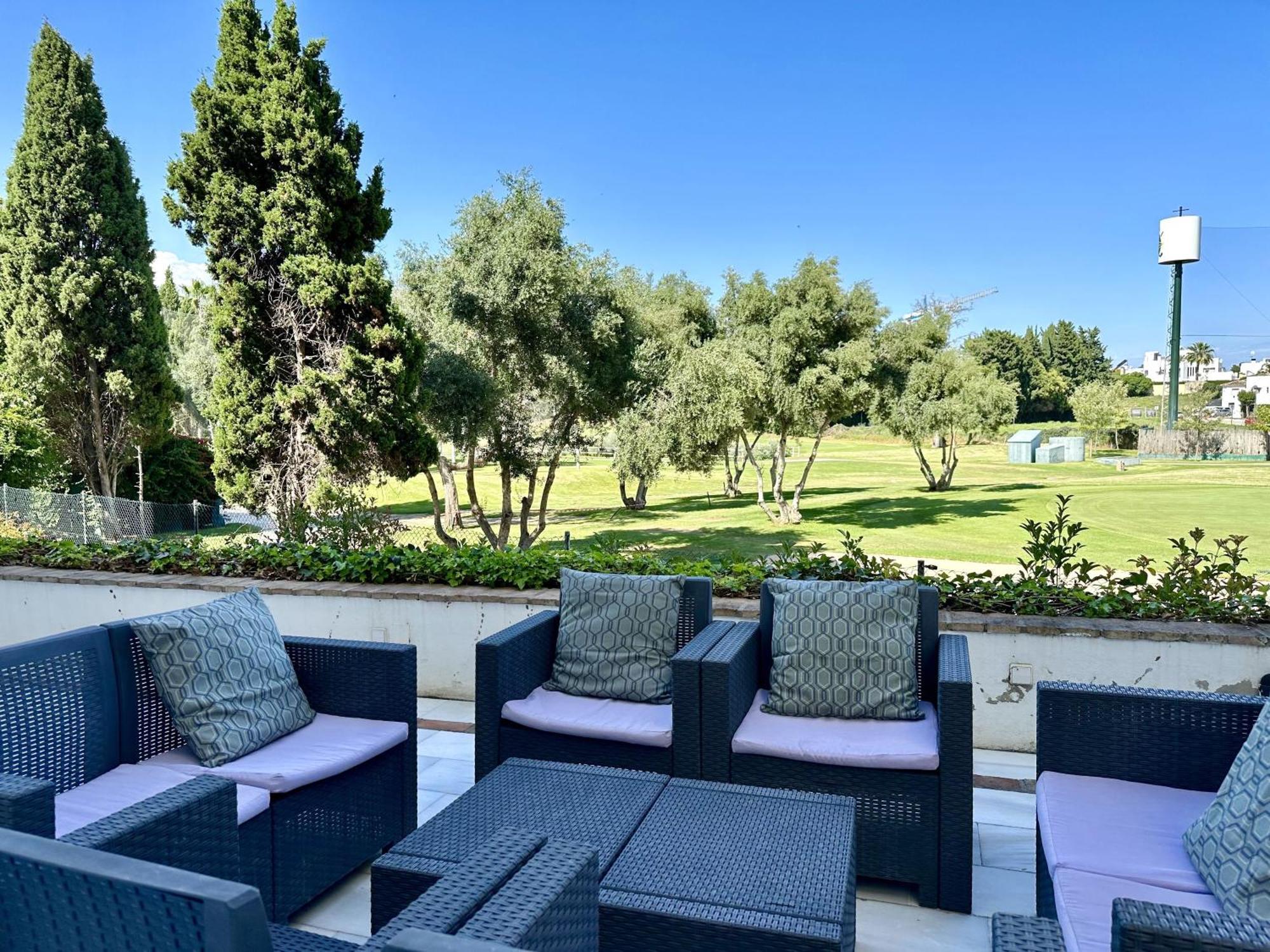 Blue House In Guadalmina Baja, With A Large Terrace Overlooking The Golf Apartment